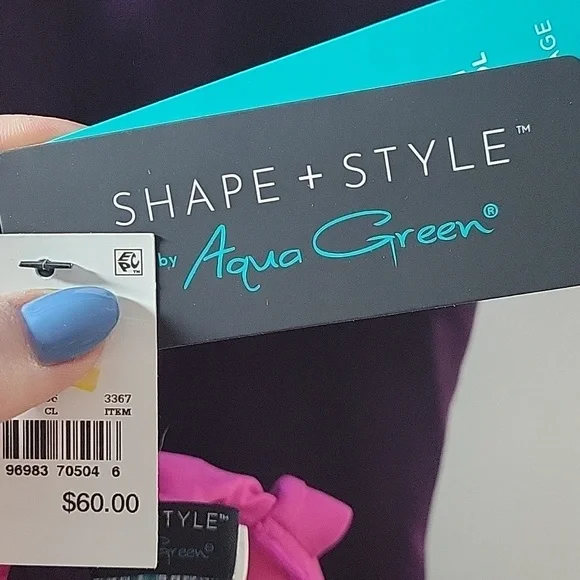 Aqua Green Shape + style one piece swimsuit - Picture 3 of 3